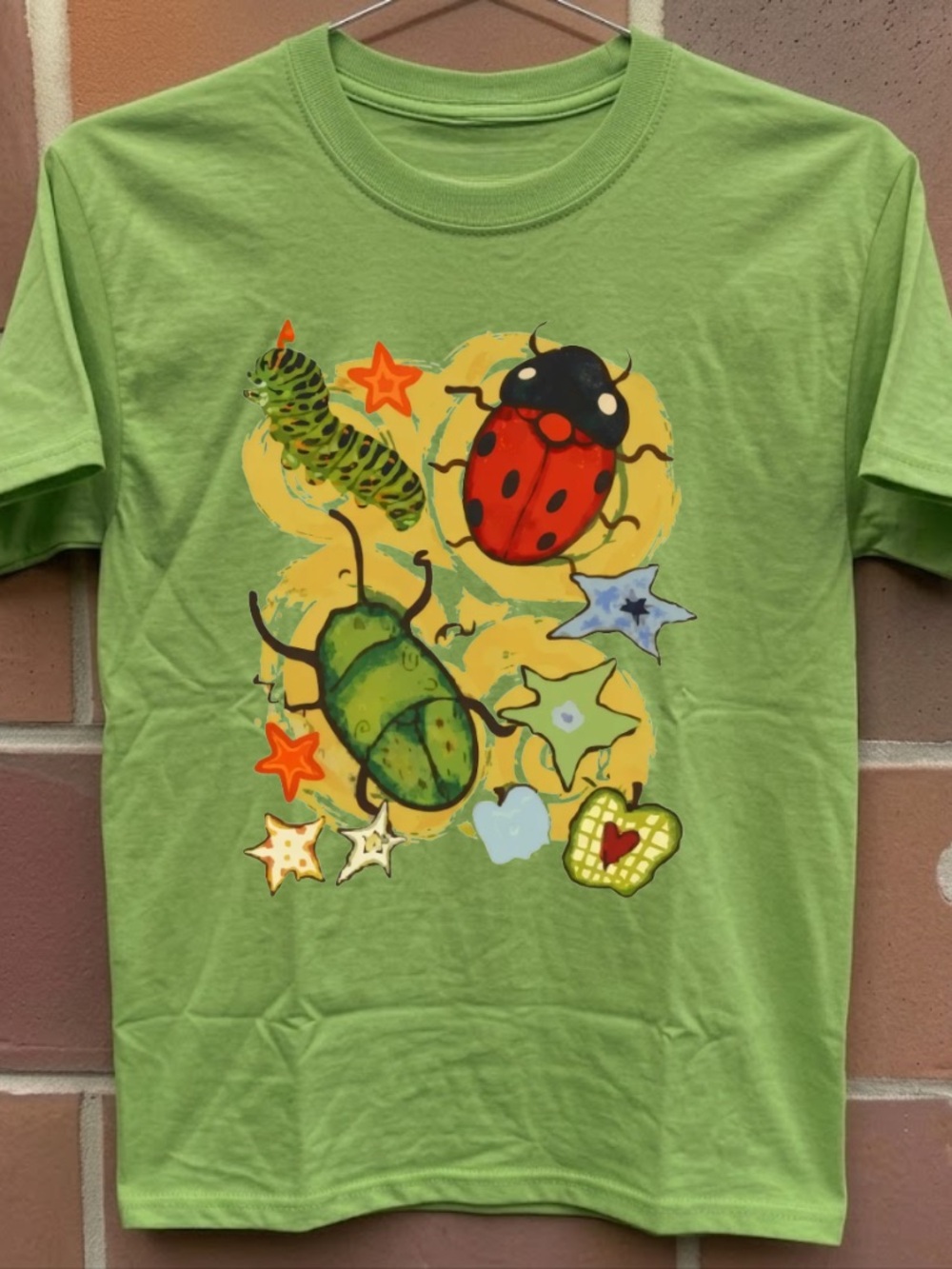 Kiwi Green Bug Graphic Short Sleeve Shirt - Youth Tee